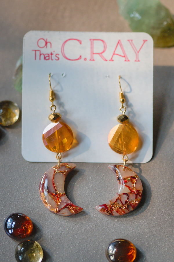 Multicolor Faux Stone Polymer Clay Beaded Earrings