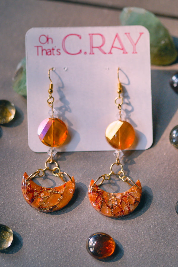 Multicolor Faux Stone Polymer Clay Beaded Earrings