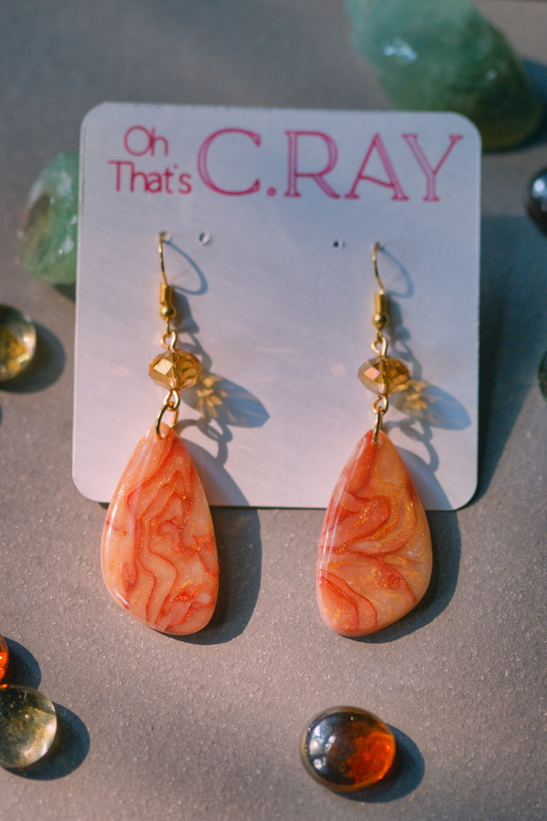 Multicolor Polymer Clay Faux Stone Beaded Earrings