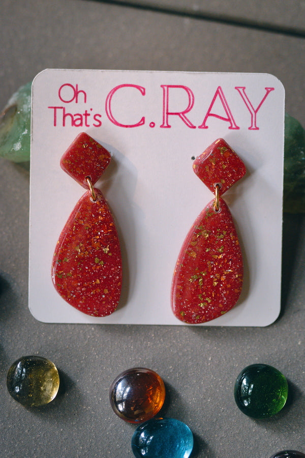 Champagne Shimmer Polymer Clay Earrings