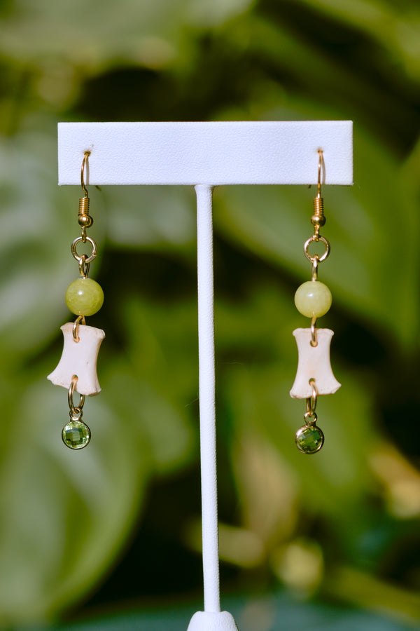 Genuine Animal Bone Beaded Earrings
