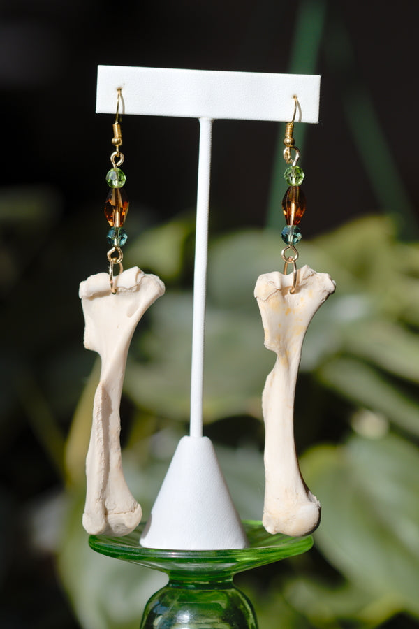 Genuine Animal Bone Beaded Earrings