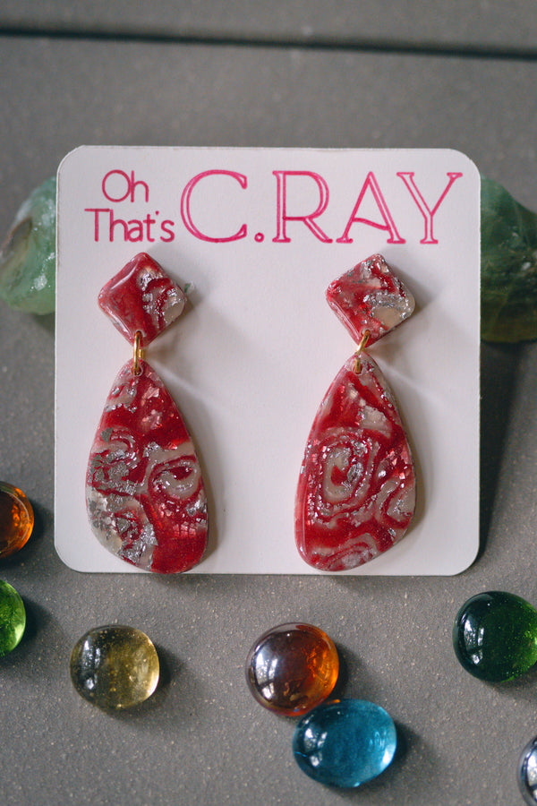 Champagne Polymer Clay Faux Stone Earrings