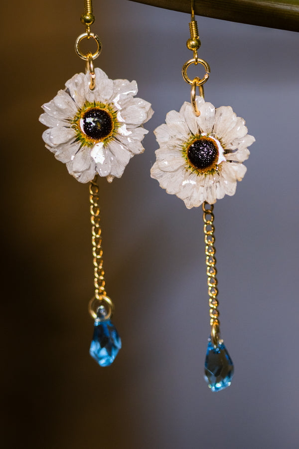 Genuine Flower Beaded Earrings